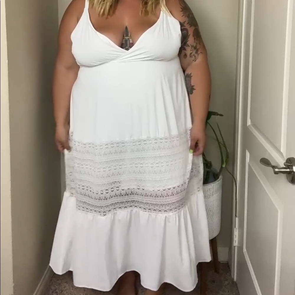 Crochet detail maxi dress
